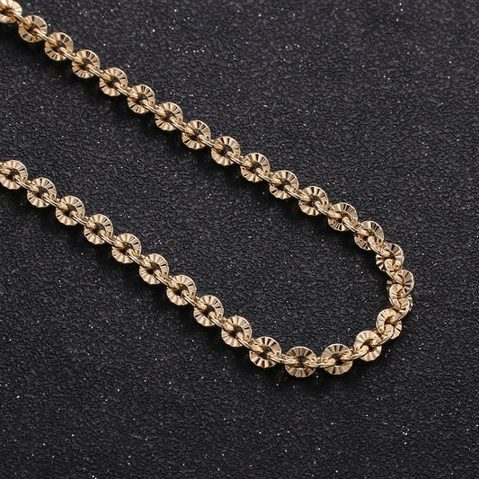 24K Gold ShinyRollo Chain by Yard, Gold Bold Fancy Chain by Foot, Wholesale bulk Roll Chain for Jewelry Making, Width 4.1mm, 265