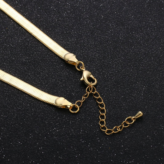 1pc 16" 2.9 mm Ready to Use 24K Gold Plated Herringbone Necklace Chain,Layering Chain Dainty Necklace,For Pendant Charm Necklace Making, 766