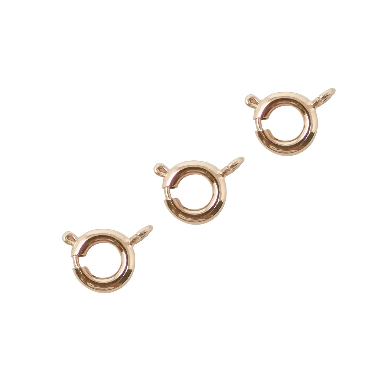 1Pc 14K Gold Spring Gate Ring, Push Gate ring, 7mm Round Ring Charm Holder Gold Rose Gold, White Gold Clasp for Connector Charm Holder