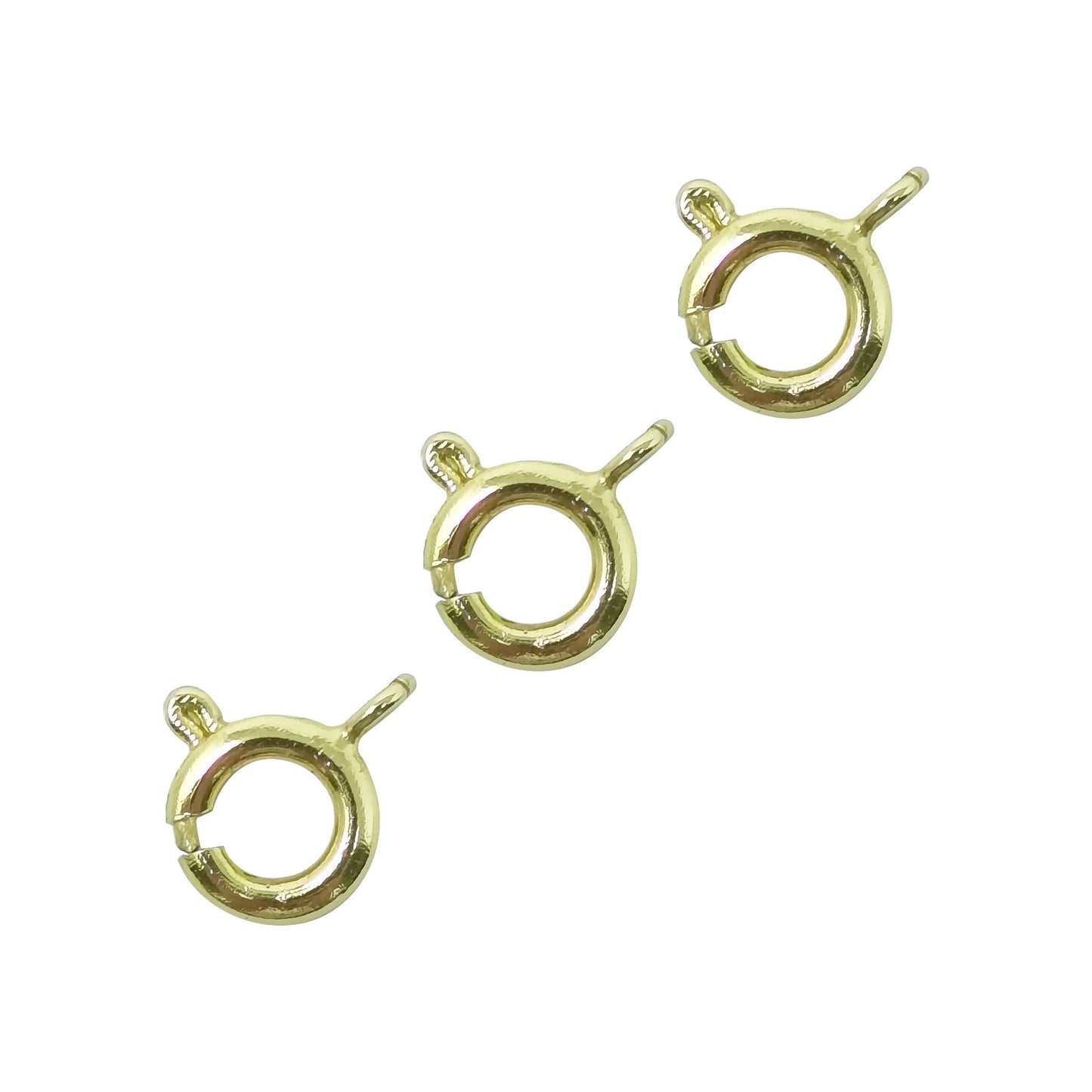 1Pc 14K Gold Spring Gate Ring, Push Gate ring, 7mm Round Ring Charm Holder Gold Rose Gold, White Gold Clasp for Connector Charm Holder