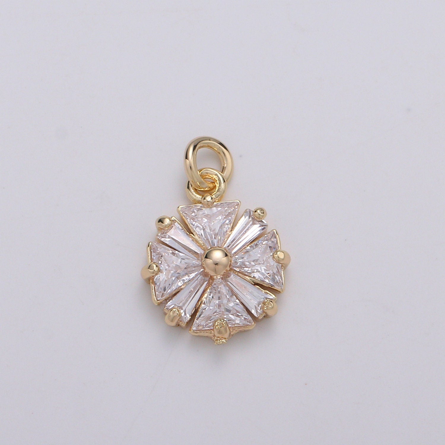 1Pcs Baguette Star Charms, Cubic Zirconia Charms, Gold Etoile Charm, Vane Necklace Pendant Bracelet Charms Star Celestial Jewelry