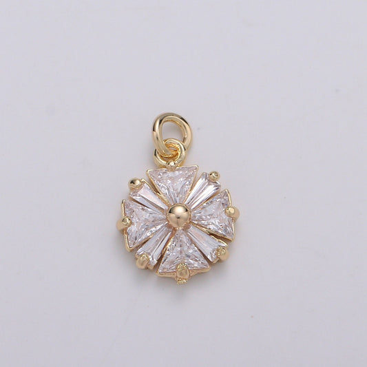 1Pcs Baguette Star Charms, Cubic Zirconia Charms, Gold Etoile Charm, Vane Necklace Pendant Bracelet Charms Star Celestial Jewelry