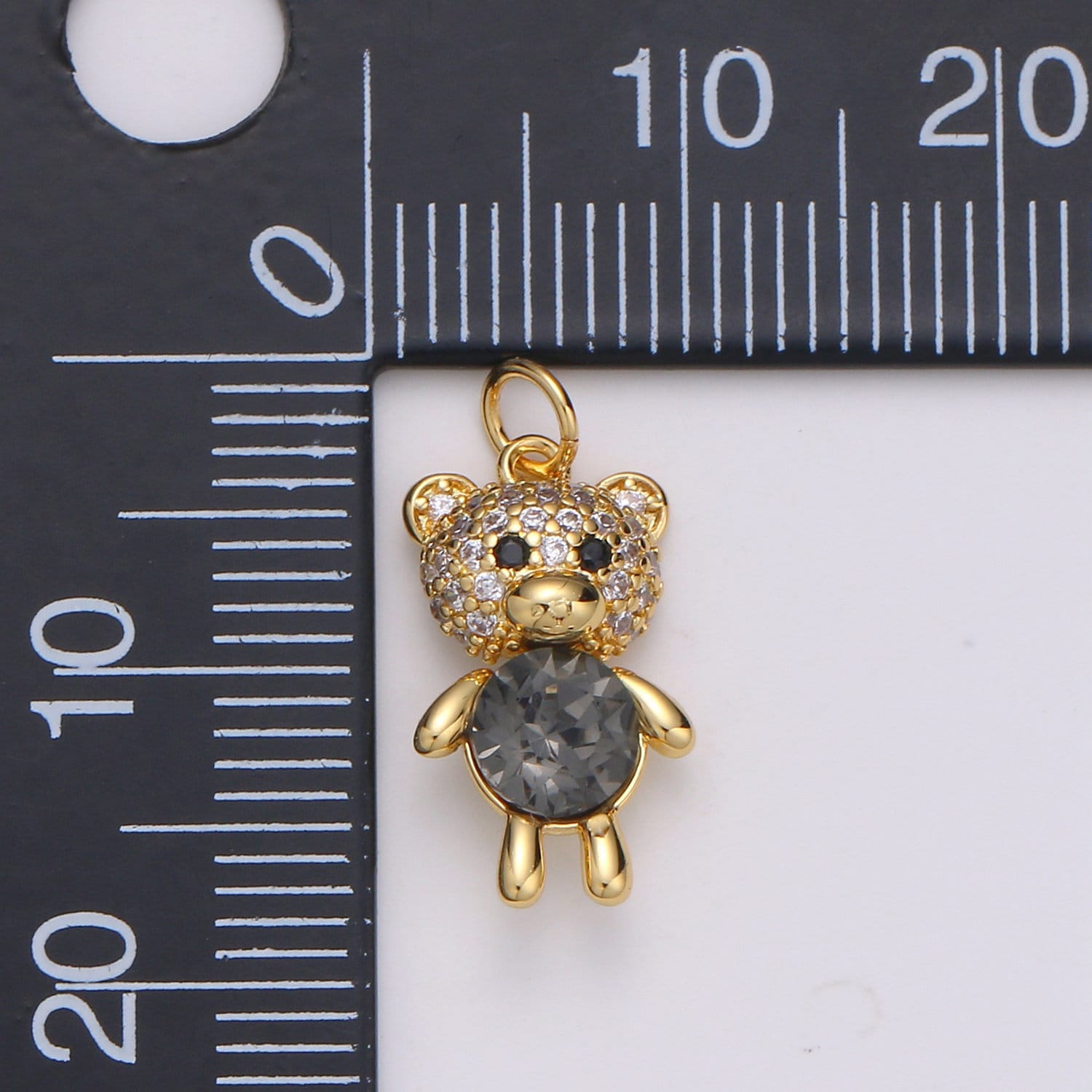 1pc Multi Color 24K Gold Plated Micro Pave CZ Bear Pendant Charm, Micro Pave CZ Bear Pendant Charm, Gold Plated Animal Pendant,Dainty Charm