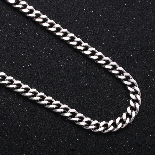 5.9mm White Gold Rhodium Cuban Link Chain by Yard, Cable Rolo Chain, Wholesale bulk Stunning Cuban Chain DIY Craft,Roll-327