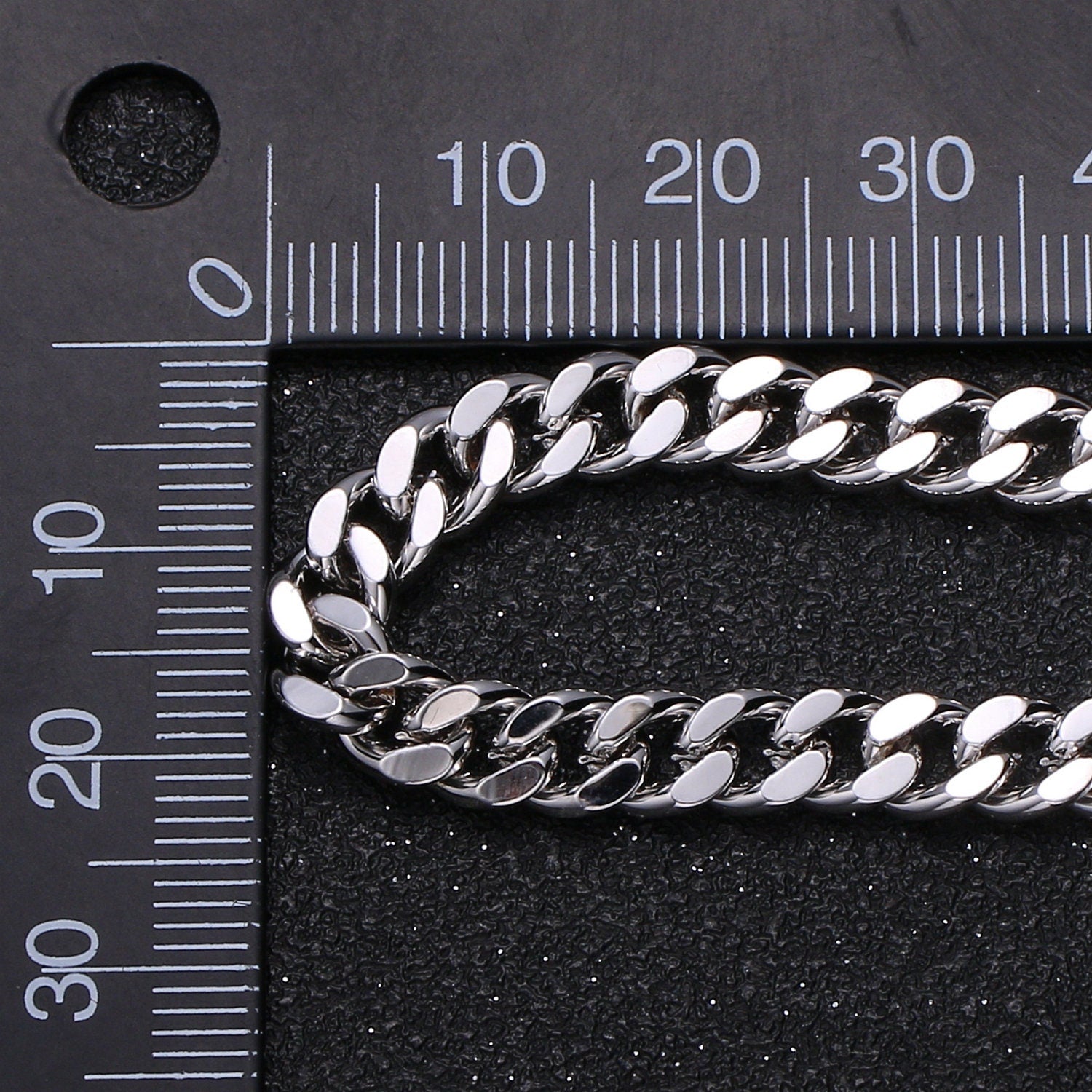 5.9mm White Gold Rhodium Cuban Link Chain by Yard, Cable Rolo Chain, Wholesale bulk Stunning Cuban Chain DIY Craft,Roll-327