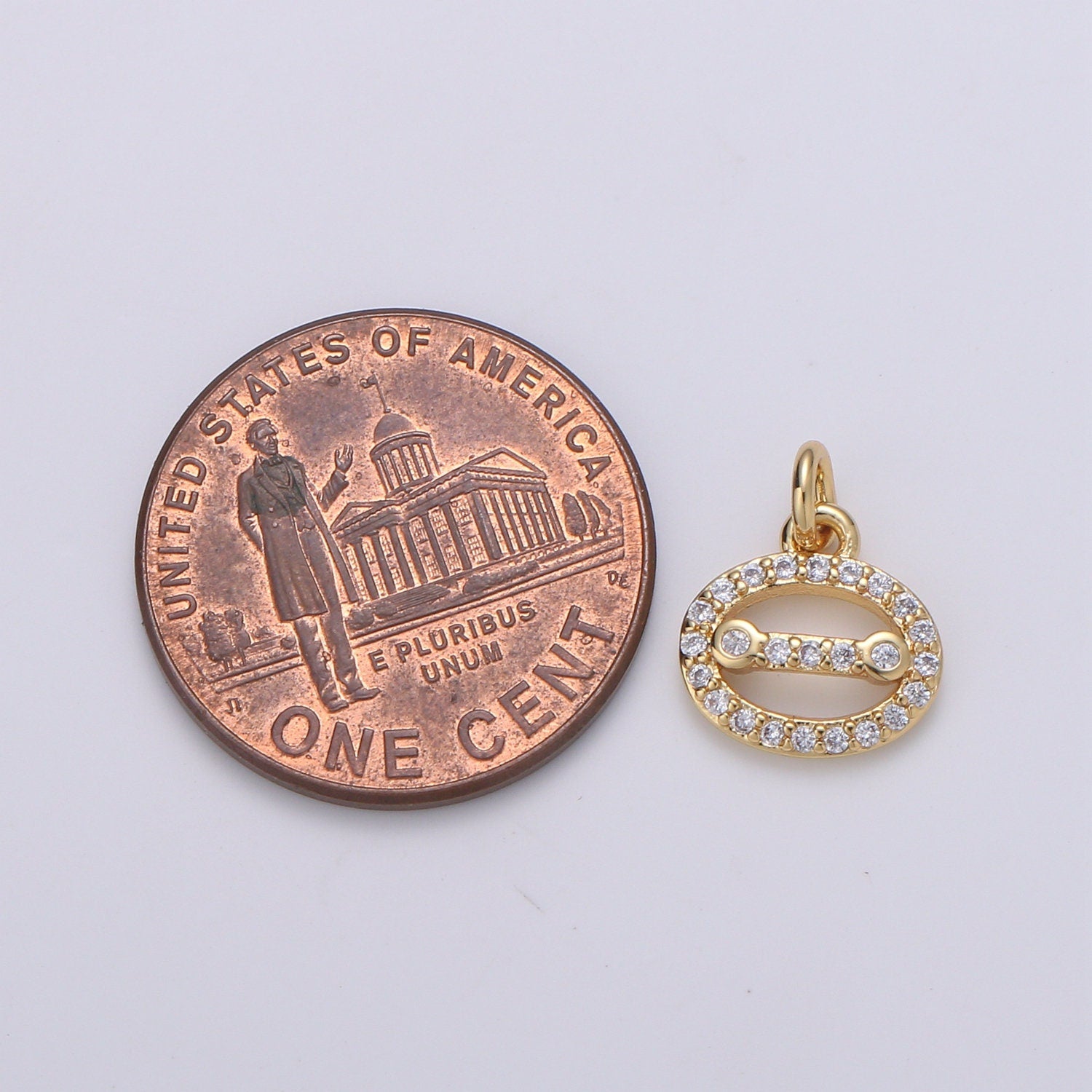 Small Cluster Cubic charm, Disc charm Balance CZ charms, Oval Cluster Zirconia, bracelet charm Necklace Charm, CHGF-1741