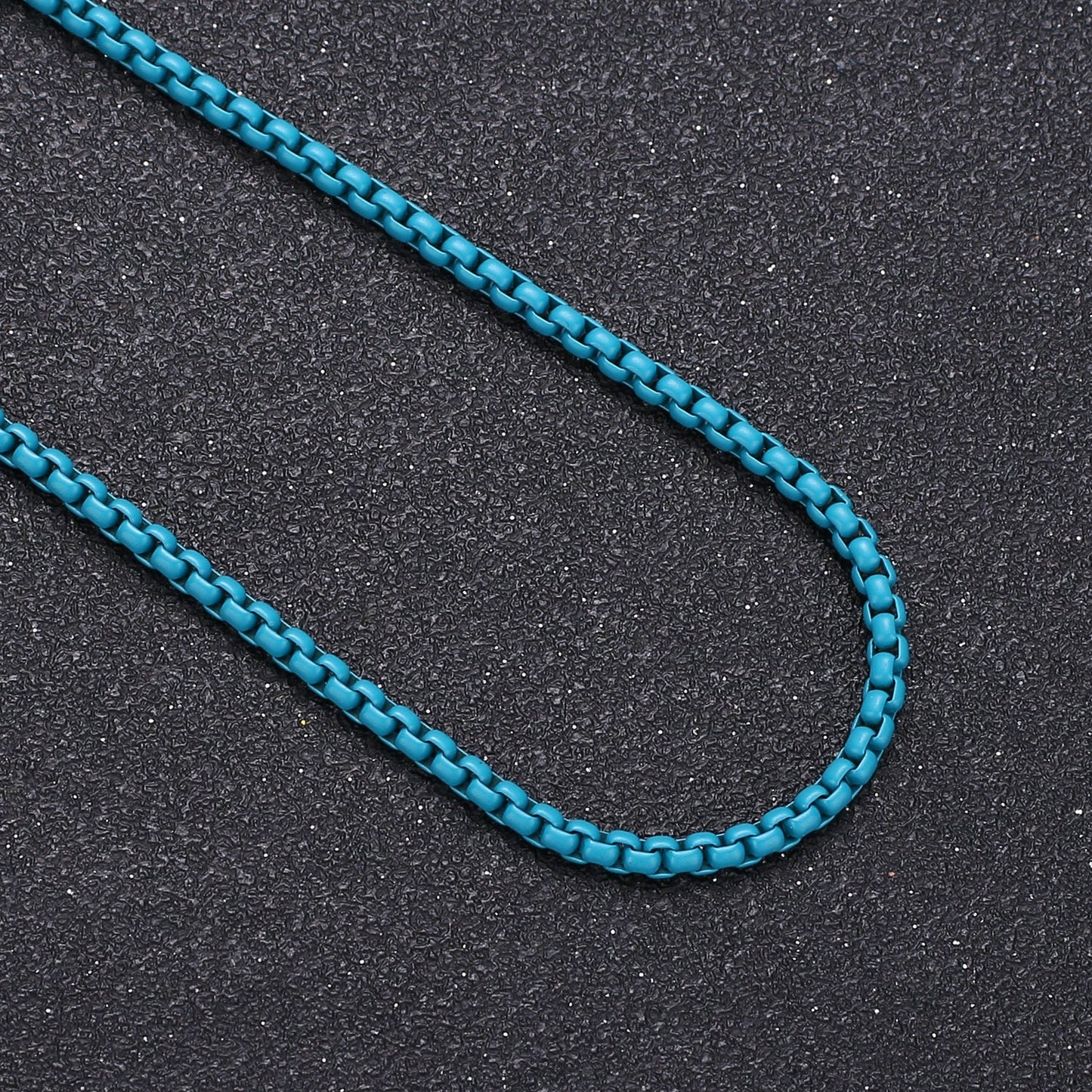 Pink, Teal, Purple & White Color Fancy Enamel Link Rolo Cable Chain by Yard, Square Link Chain by Yard, Width 2.6mm, Roll-344, 345, 346, 347