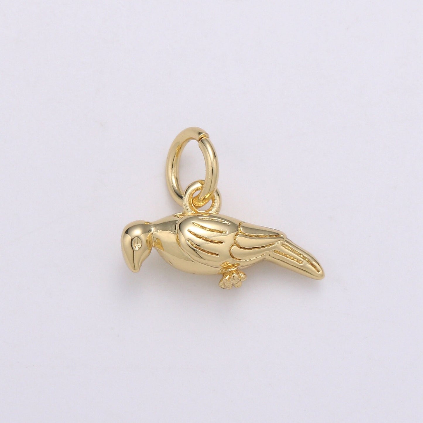 Parakeet Necklace Bird Charm •Dainty Animal Charm Jewelry Cute Pet Unique Gold Bird Pendant for bracelet necklace earring Supply