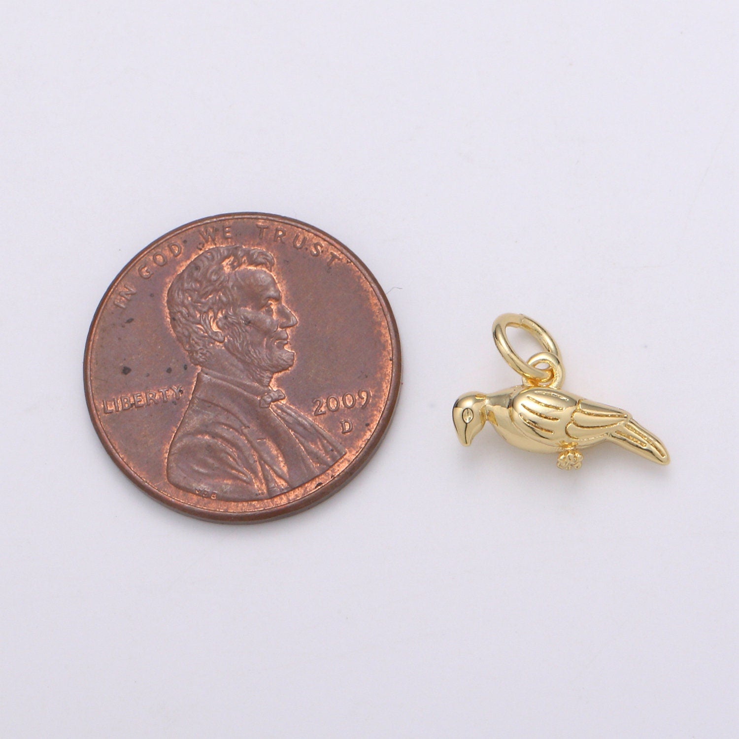 Parakeet Necklace Bird Charm •Dainty Animal Charm Jewelry Cute Pet Unique Gold Bird Pendant for bracelet necklace earring Supply