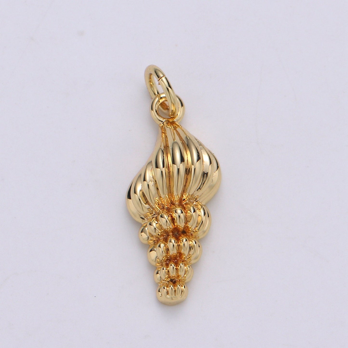Sea Snail Shell 24K Gold Charm, Golden Snail Shell Pendant Charm, Charm, Charm For DIY Jewelry, CHGF-001825