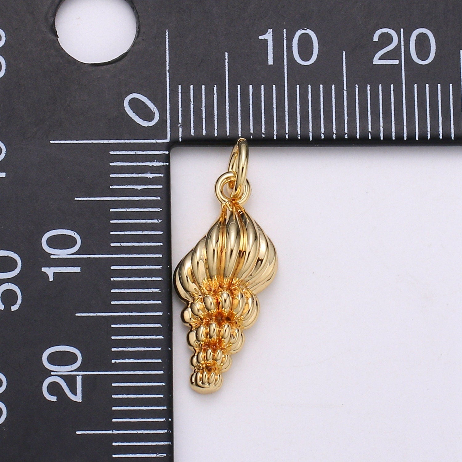 Sea Snail Shell 24K Gold Charm, Golden Snail Shell Pendant Charm, Charm, Charm For DIY Jewelry, CHGF-001825