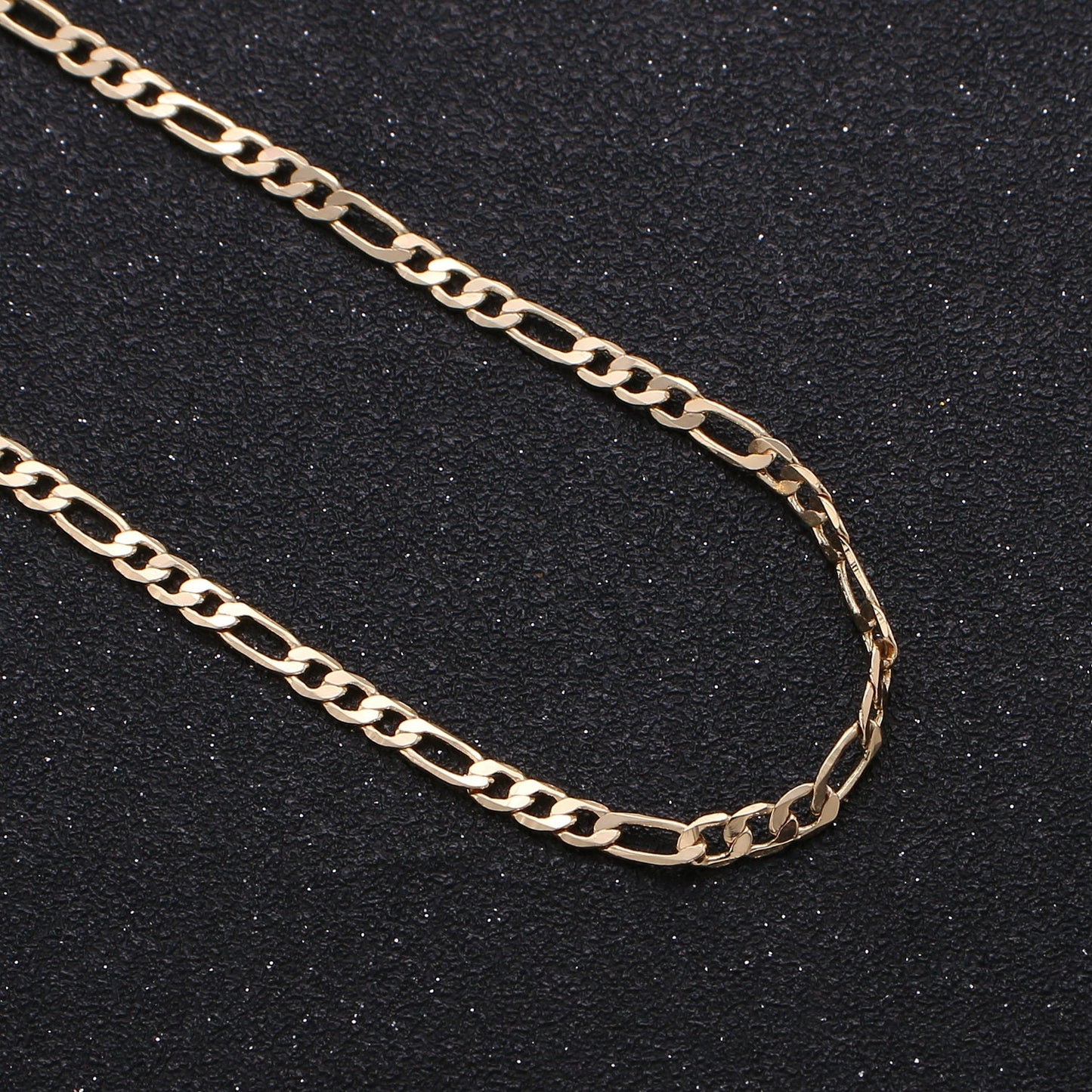 24K Gold Figaro Chain by Yard, Link Cable Link Elongate Chain, Wholesale bulk Roll Chain Jewelry Making 2.8 mm width,roll-275