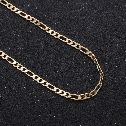 24K Gold Figaro Chain by Yard, Link Cable Link Elongate Chain, Wholesale bulk Roll Chain Jewelry Making 2.8 mm width,roll-275