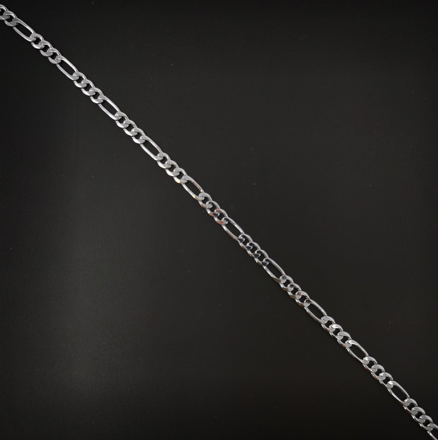 1pc 17.7'' Ready to Use White Gold Filled Fogaro Curb Necklace Chain, Layer Curb Chain Dainty Necklace, For Pendant Charm Necklace,617