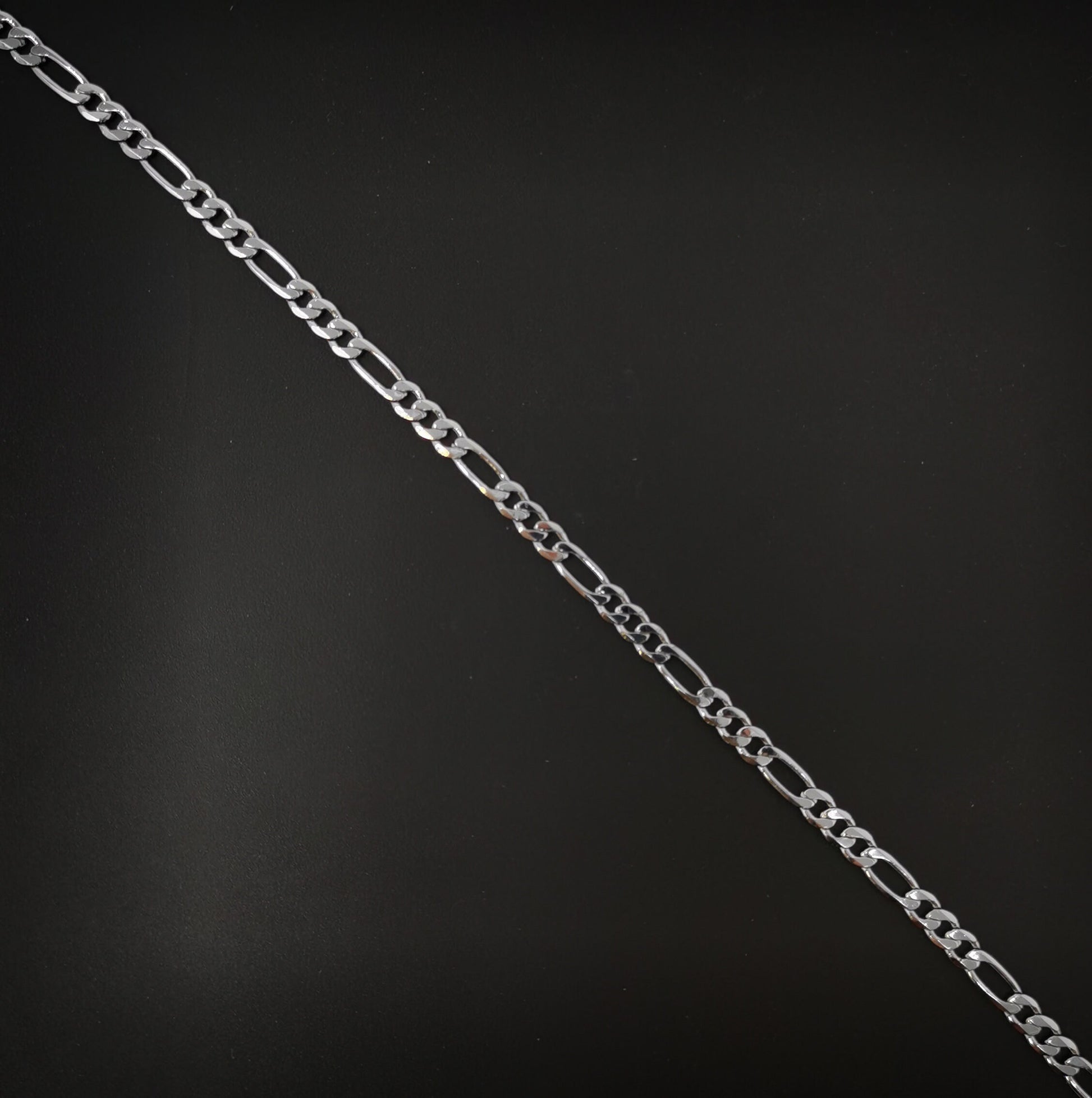 1pc 17.7'' Ready to Use White Gold Filled Fogaro Curb Necklace Chain, Layer Curb Chain Dainty Necklace, For Pendant Charm Necklace,617