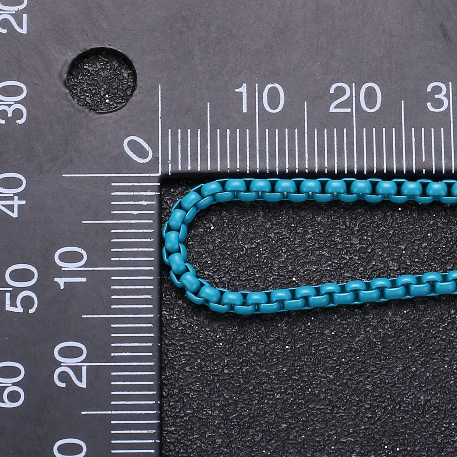 Pink, Teal, Purple & White Color Fancy Enamel Link Rolo Cable Chain by Yard, Square Link Chain by Yard, Width 2.6mm, Roll-344, 345, 346, 347