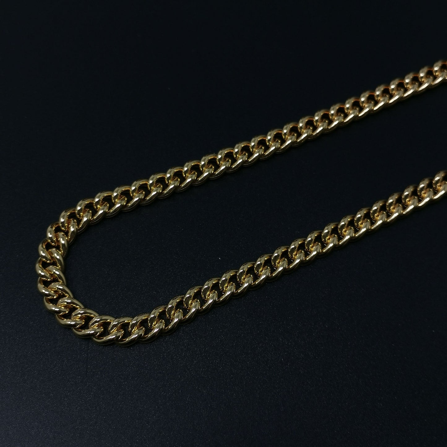 24K Gold Miami Link Chain by Yard, Gold Cuban Curb Chain by Foot, Wholesale bulk Roll Chain Jewelry Making 10.2mmx8.4mm, 392