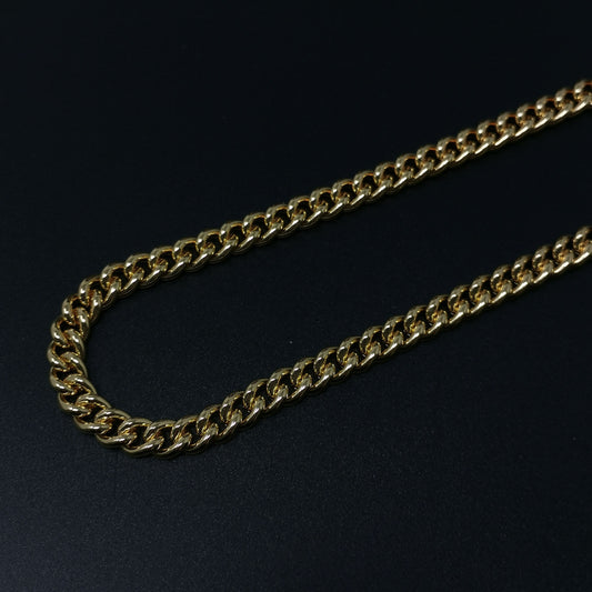 24K Gold Miami Link Chain by Yard, Gold Cuban Curb Chain by Foot, Wholesale bulk Roll Chain Jewelry Making 10.2mmx8.4mm, 392