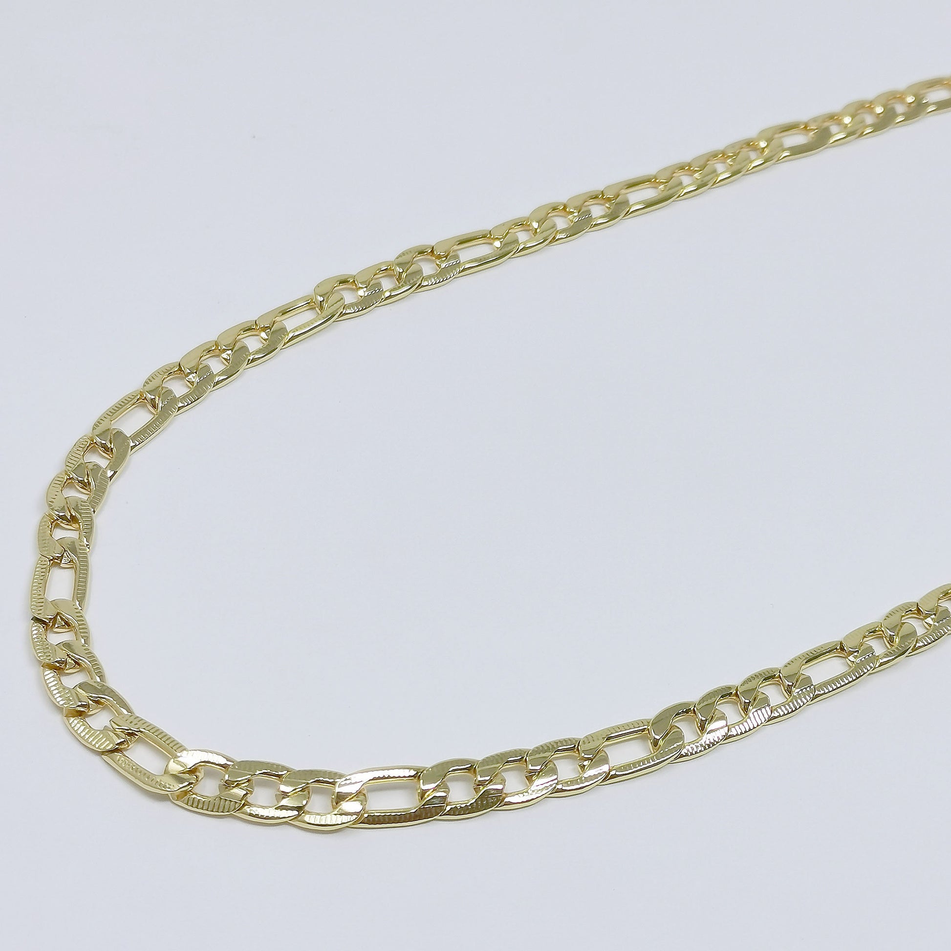 Figaro 7mm width 24K Gold Chain by Yard, Link Cable Link Elongate Chain by Foot, Wholesale bulk Roll Chain DIY Craft , Roll-365