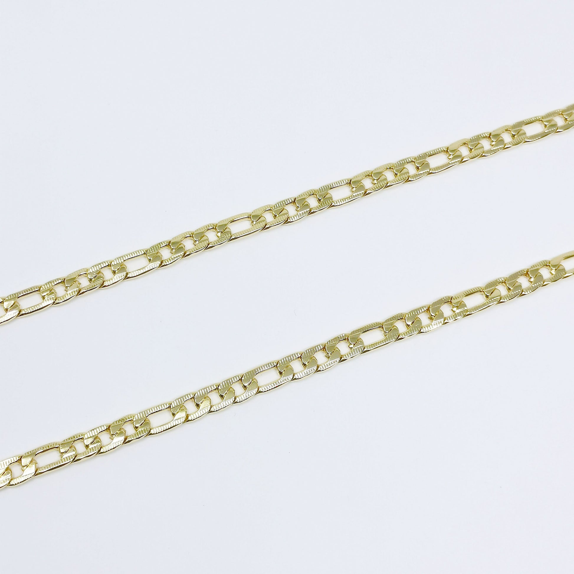 Thick Figaro Curb 24K Gold Chain by Yard, Link Cable Link Elongate Chain by Foot, Wholesale bulk Roll Chain DIY Craft , Roll-367