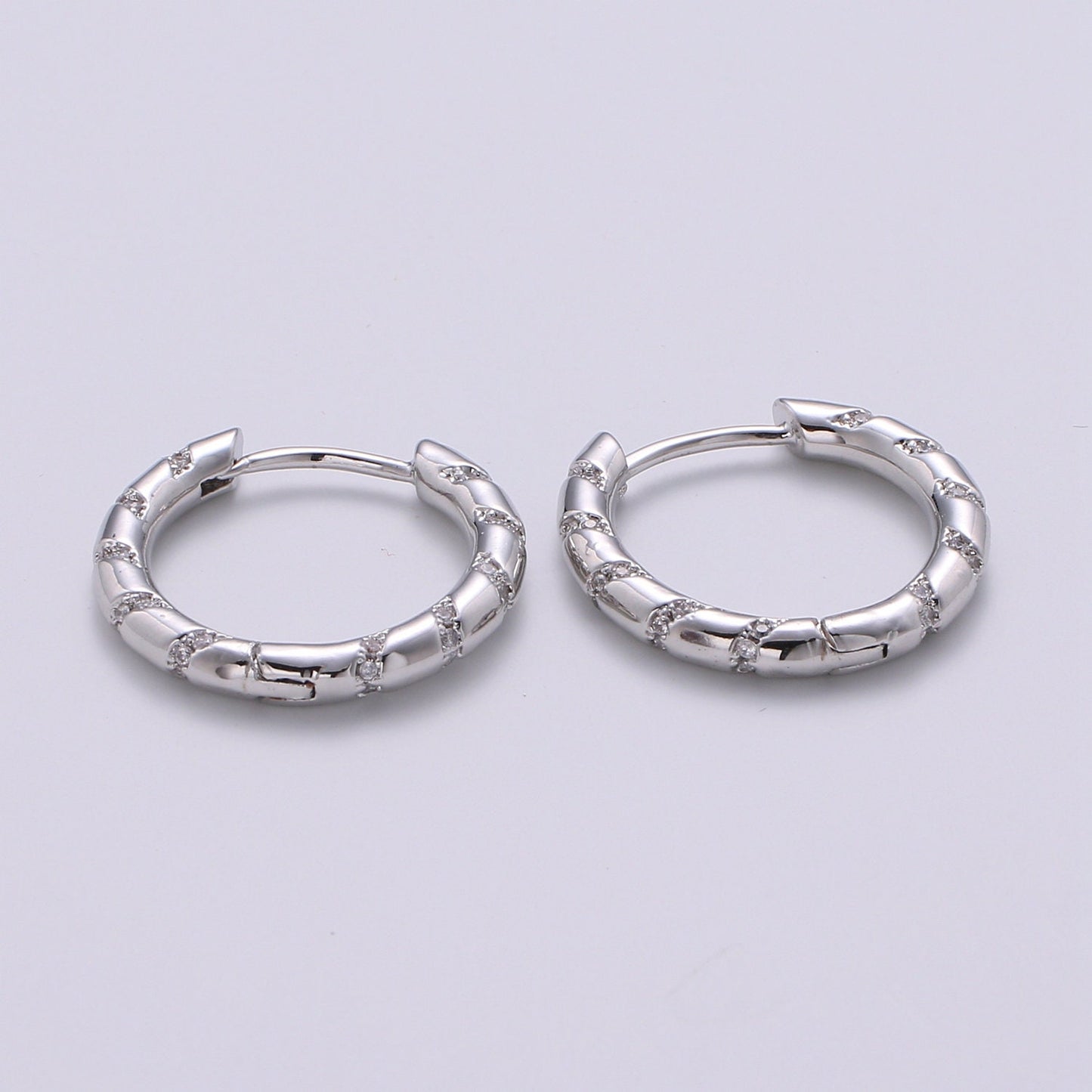 1 pair Hoops - Pink,Teal,Blue,Green,Clear, Multi-color Zirconia or White Gold CZ earrings - 24K Gold Huggie hoops EARRING-1133 - 1139