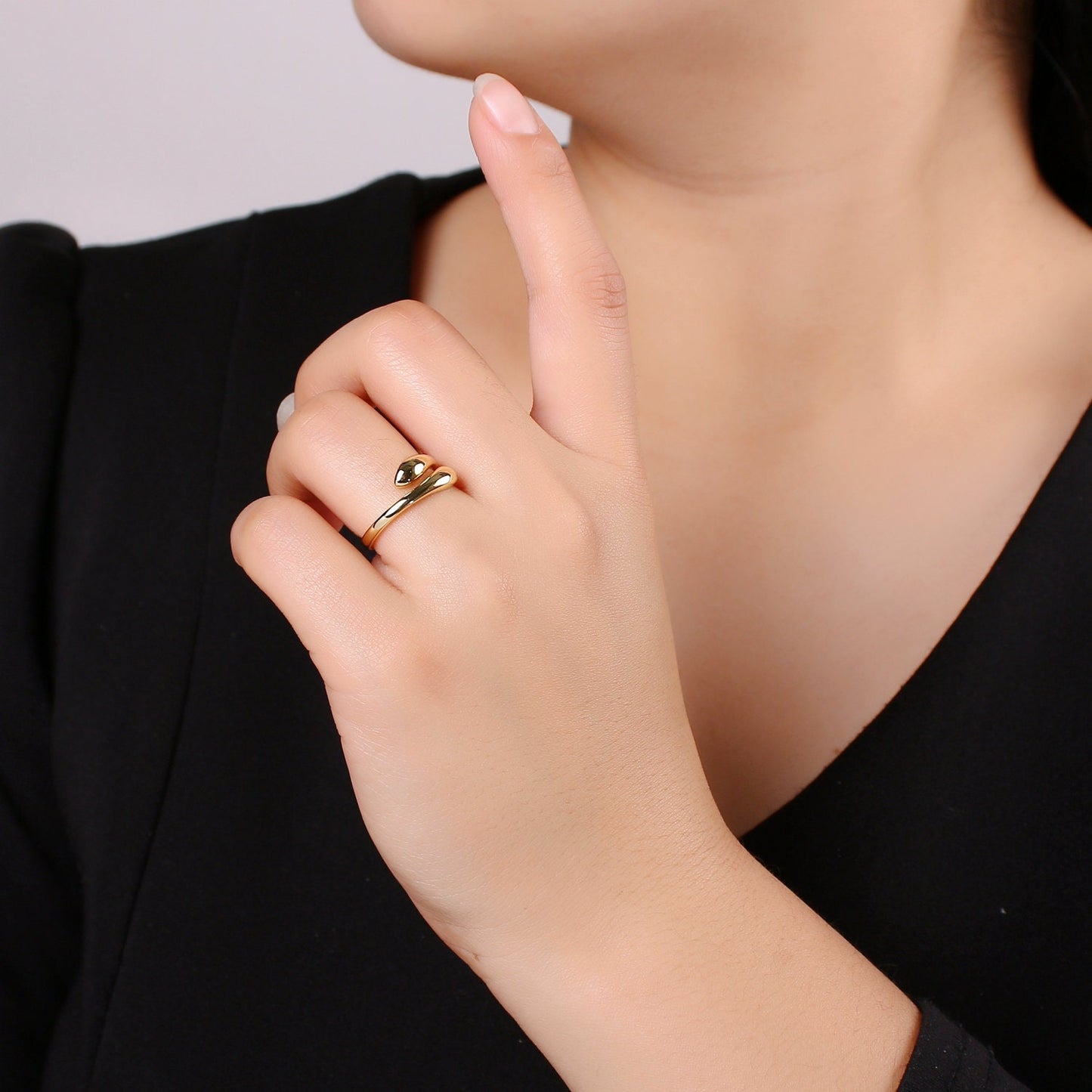 1pc Gold Double Head Snake Ring, Adjustable Gold Snake Ring, Two Heads Serpent Animal Ring, Green Stone DIY Jewelry R-233