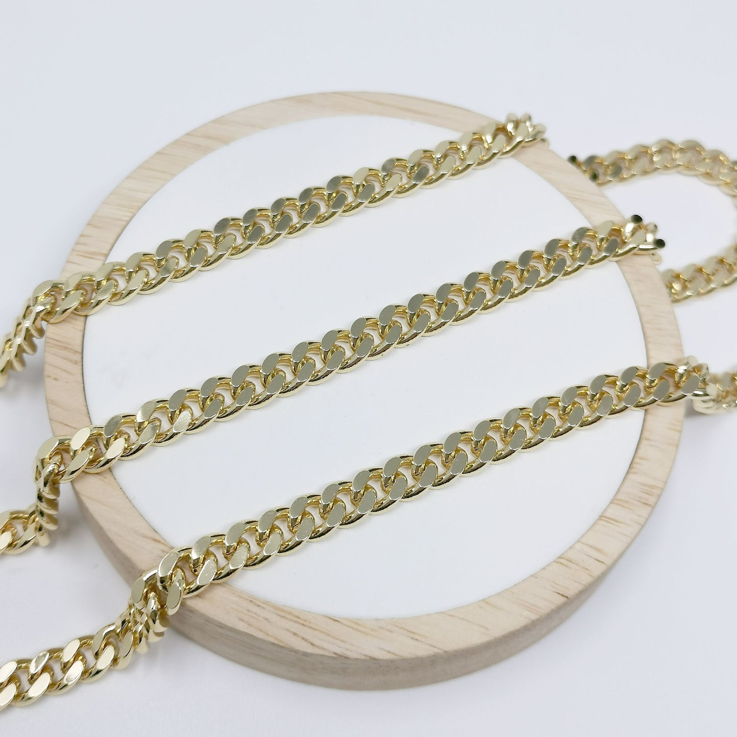 14K Gold Filled 6.4mm Cuban Curb Chain by Yard, Cuban Curb Chain, Wholesale bulk Roll Chain for DIY Craft, Thickness 2.2mm,Roll-398