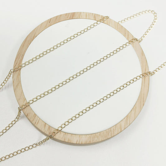 Cuban Link Chain 16K Gold by Yard, Miami Link Chain, Wholesale bulk Roll Chain for Jewelry Making, Width is 2.3mmthicknest 0.4mm, 402