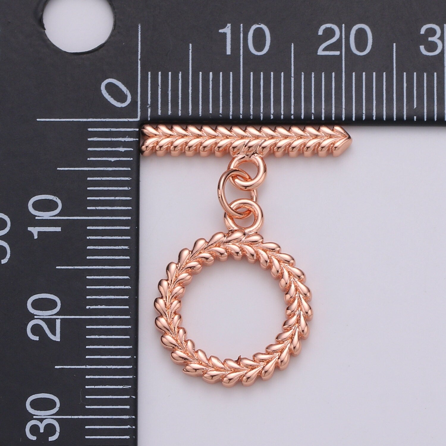 1 Set 15mm 24K Gold Wreath Toggle Clasp with jump ring chose color-Gold, Black, Rosegold, Silver SUPP-1044, 1045,1046, 1047