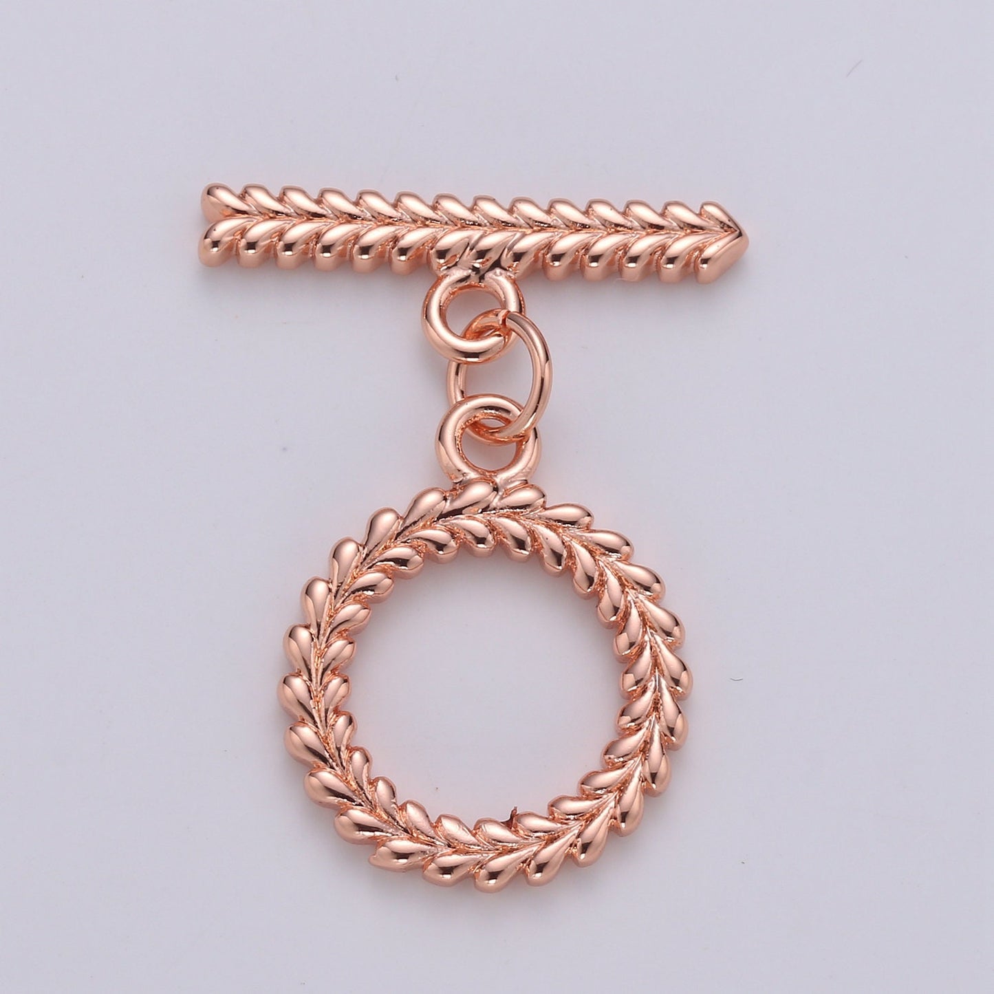 1 Set 15mm 24K Gold Wreath Toggle Clasp with jump ring chose color-Gold, Black, Rosegold, Silver SUPP-1044, 1045,1046, 1047