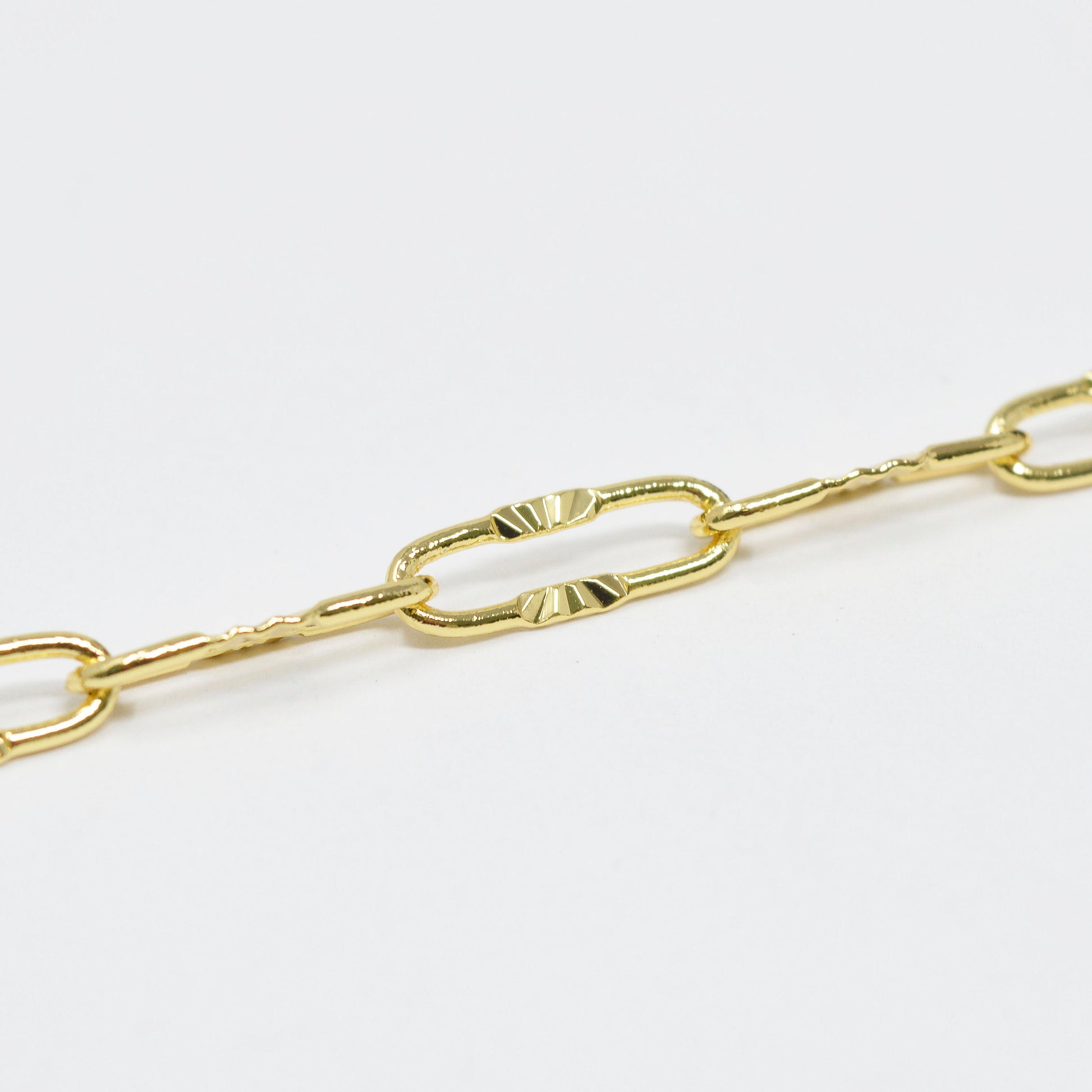 24K Gold Plated Sunbright Paperclip Rolo Cable Chain by Yard, Gold Cable Rolo Chain by Foot, Thicknest 0.9mm, Roll- 424