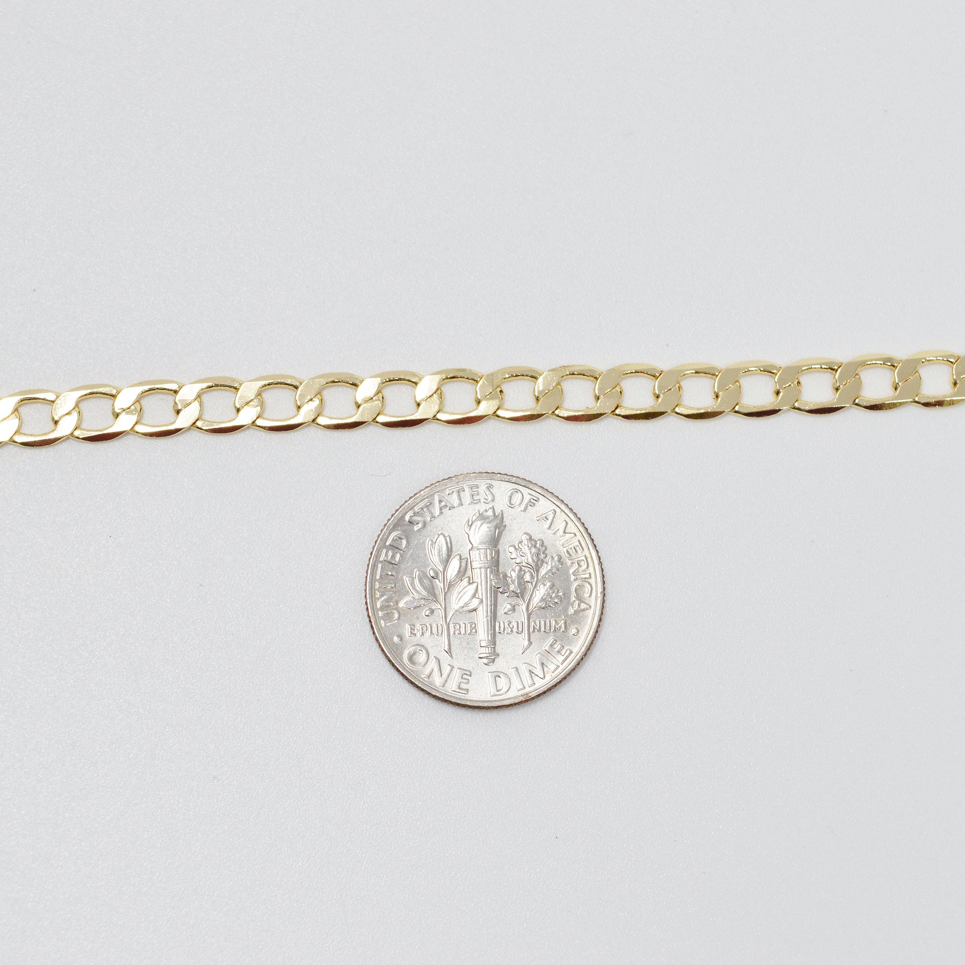24K Gold Plated 4.4mmx6.7mm Cuban Curb Chain by Yard, Cuban Curb Chain, Wholesale bulk Roll Chain for DIY Craft, Thicks 0.6mm,Roll-432