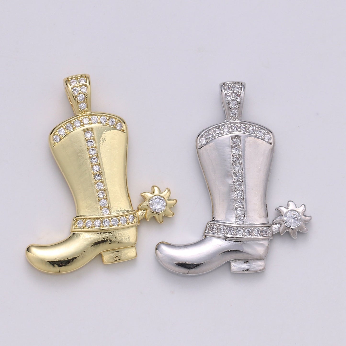 24K Gold Cowboy Boot Charm, Gold Cowboy Boots Charm for Necklace or Bracelet, Cowgirl Charm, Rodeo Cowgirl Jewelry | J-152, J-153