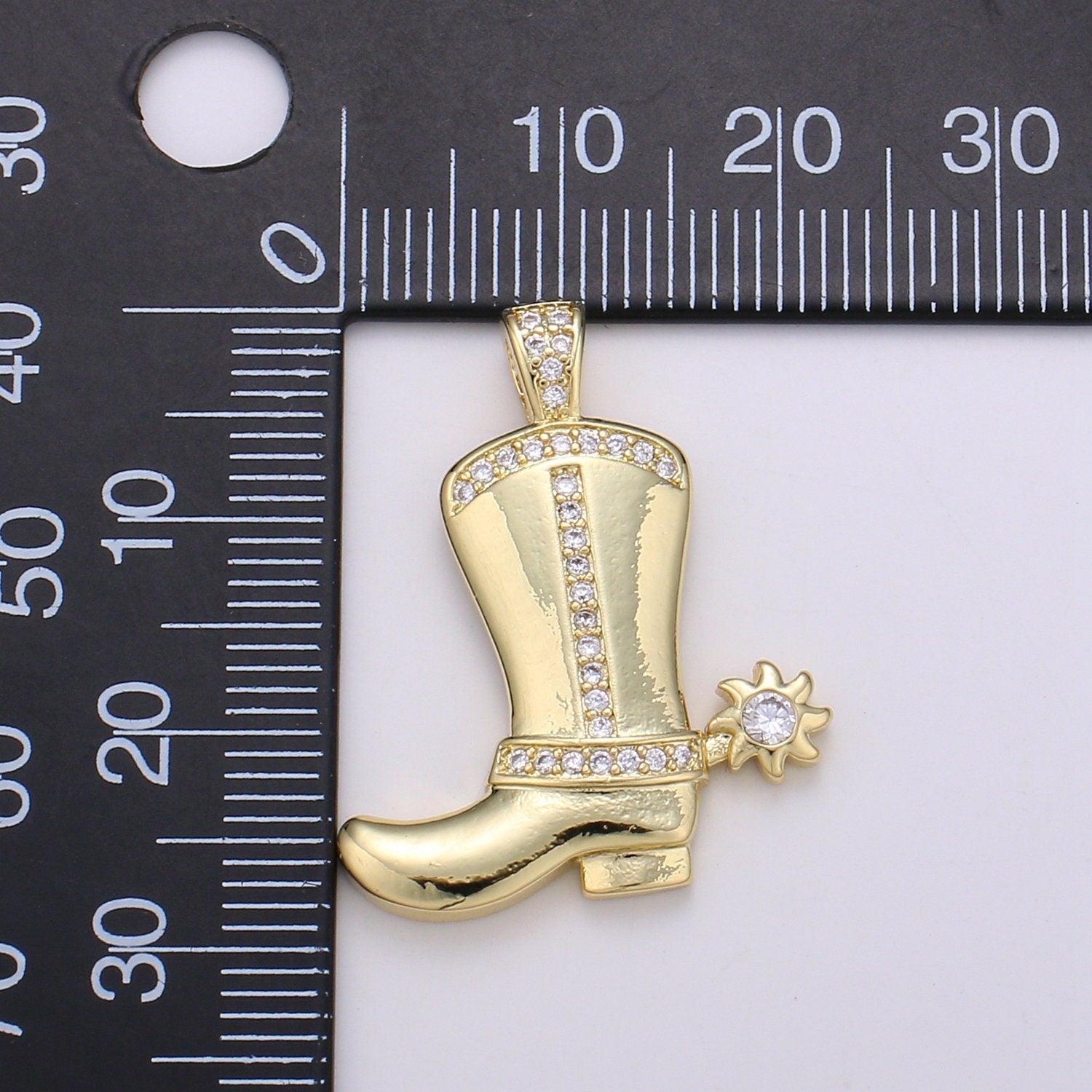 24K Gold Cowboy Boot Charm, Gold Cowboy Boots Charm for Necklace or Bracelet, Cowgirl Charm, Rodeo Cowgirl Jewelry | J-152, J-153