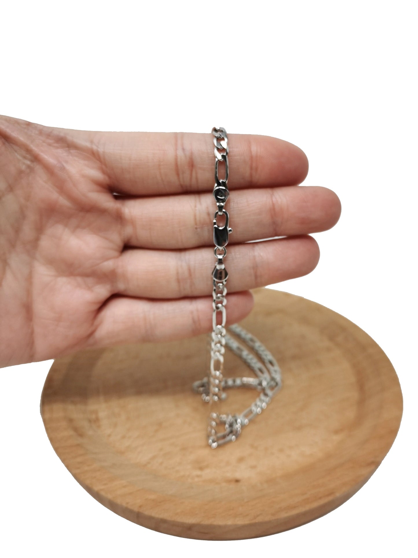1pc 17.7'' Ready to Use White Gold Filled Fogaro Curb Necklace Chain, Layer Curb Chain Dainty Necklace, For Pendant Charm Necklace,617