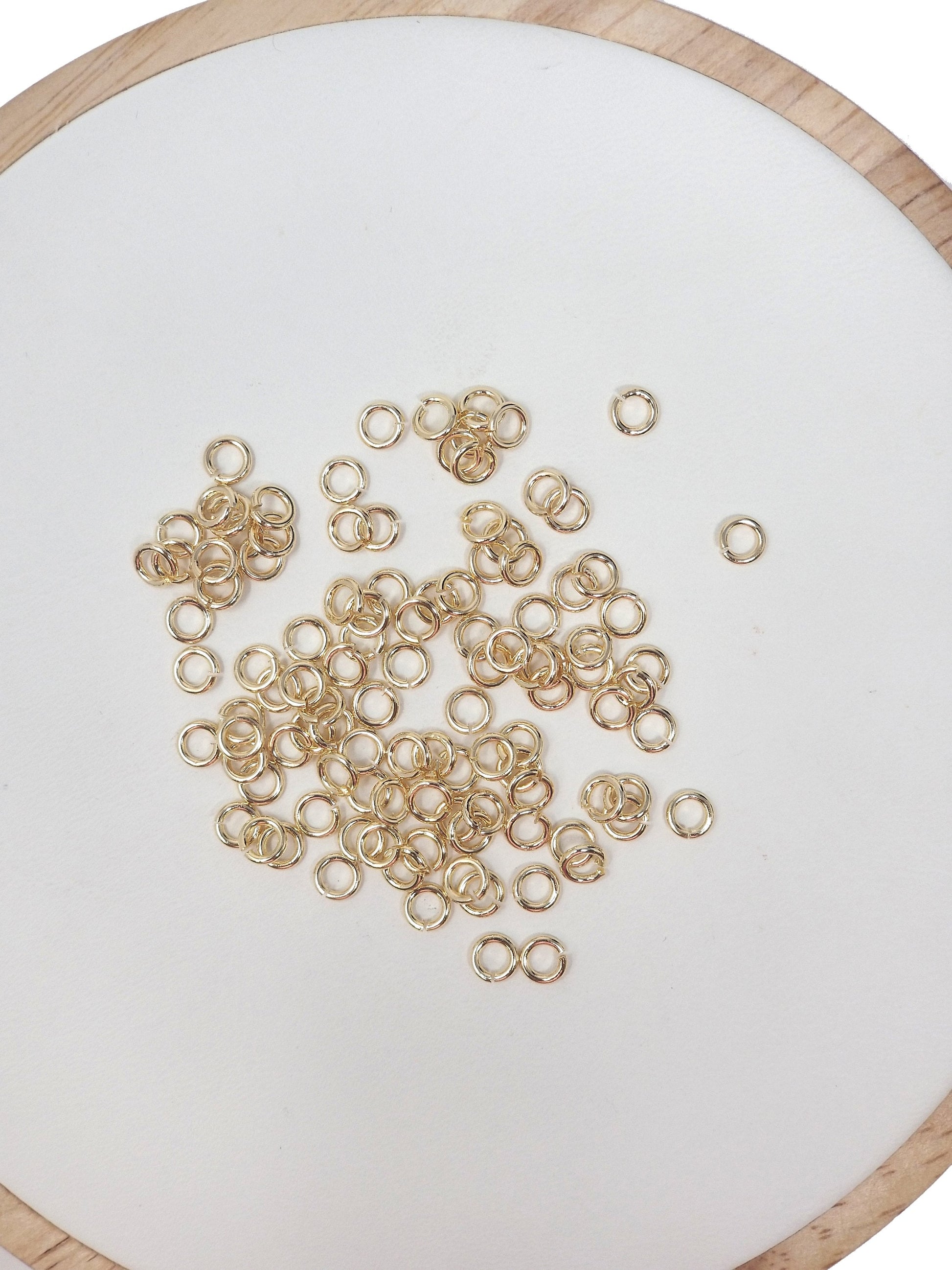 0.8mm x 7mm (20 gauge) 10 gr. Gold Plated Jump Ring, Rose Gold Connector, White Gold Open Jump Rings, jewelry making supplies