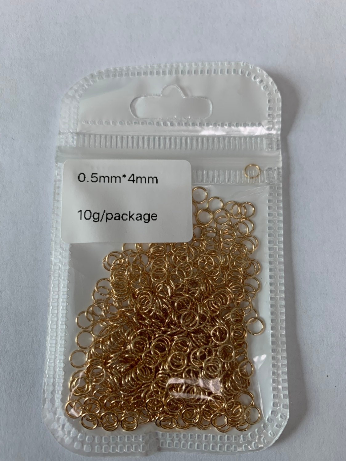 0.8mm x 4mm (20 gauge) 10 gr. Gold Plated Jump Ring, Rose Gold Connector, White Gold Open Jump Rings, jewelry making supplies
