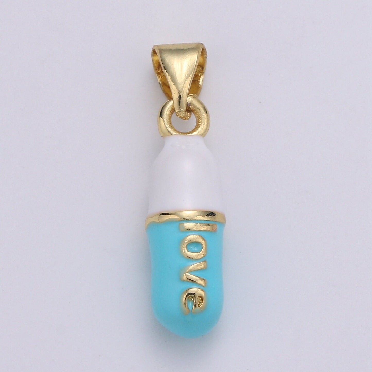 1pc. LOVE Choose Color Pill Charm Necklace, Dainty Word Charm,Love Pill Charm Necklace Pendant Hope Optimist Minimalist Jewelry PDGF-2081