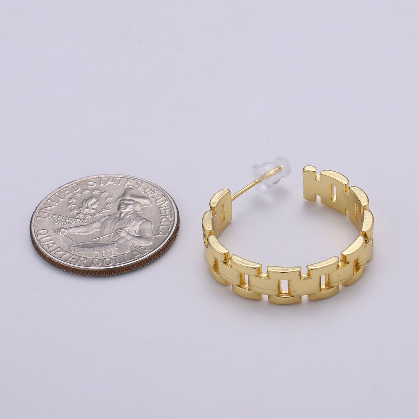 Panther Link Design 24K Gold Stud Earring, Gold filled Zero Earring for DIY Earring Craft Supply Jewelry Making, EARR-1384