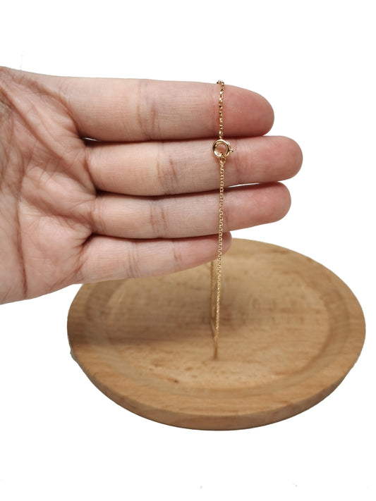 1pc 17'' ready to wear 18k Gold Square Box Chain Necklace, Layering Dainty Box Chain For Jewelry Making with Pendant Charm, 738