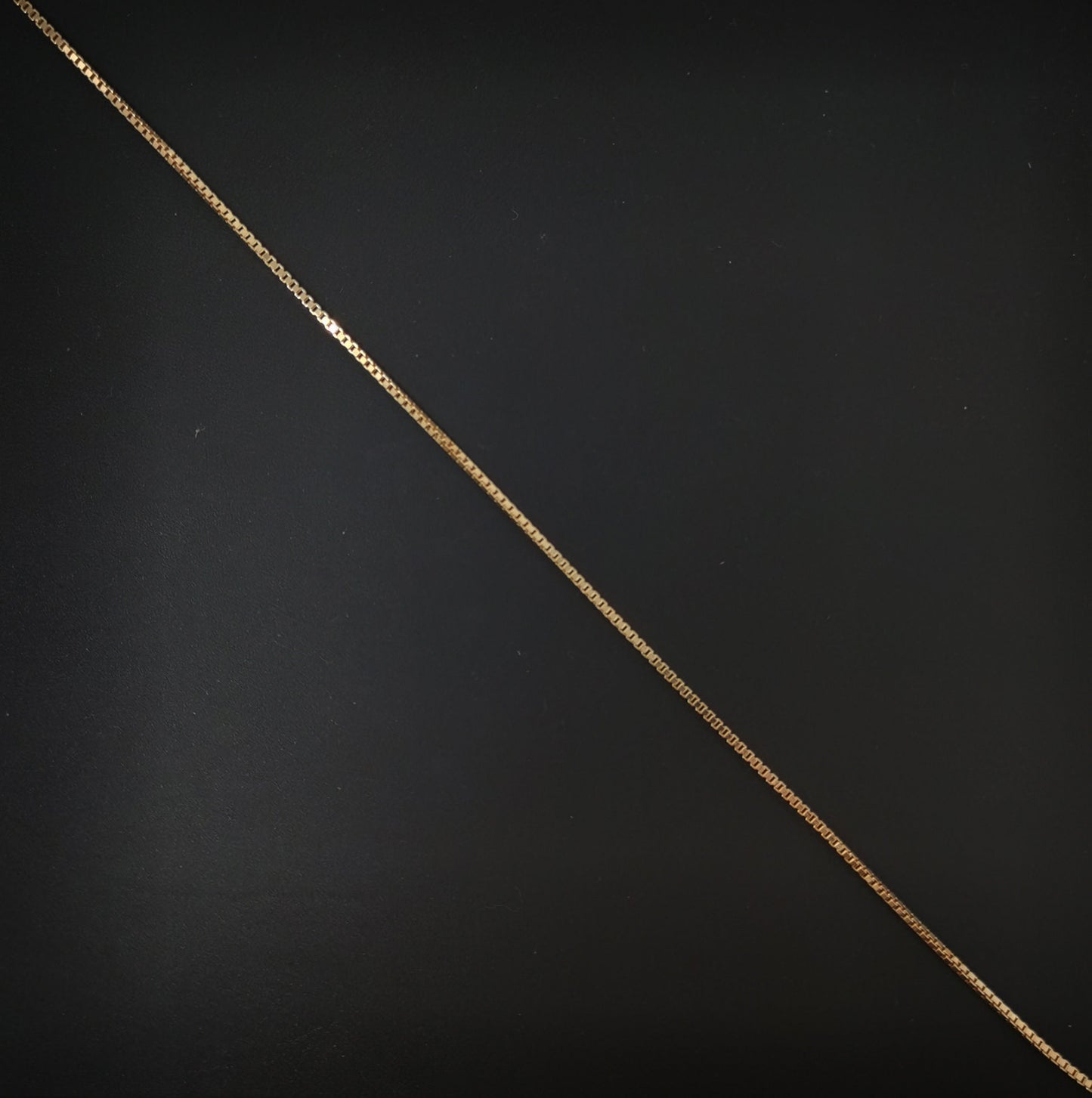 1pc Dainty 17.7''x0.6mm thick ready to wear 18k Gold Filled Rolo Box Chain Necklace, Layering Dainty Box Chain For Jewelry Making Charm, 744