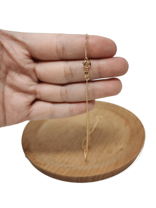 1pc Dainty 17.7''x0.5mm thick ready to wear Gold Cuban curb Necklace, Layering Miami Link Chain For Jewelry Making Charm, 838