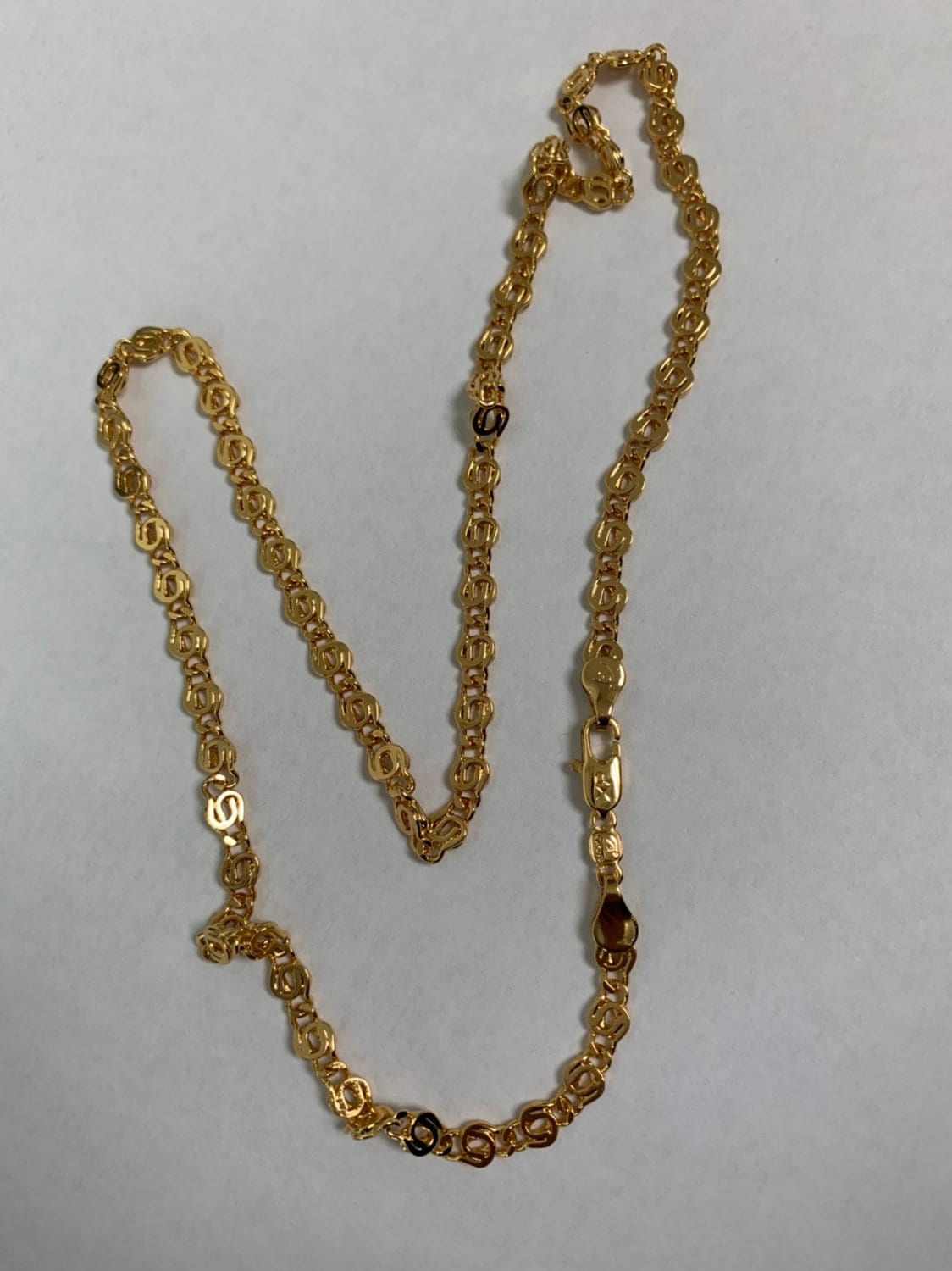 1pc 20'' Ready to Use Gold Lock C Necklace Chain, Layering Unique Chain Bold Necklace, Perfect for Pendant Charm Necklace, 755
