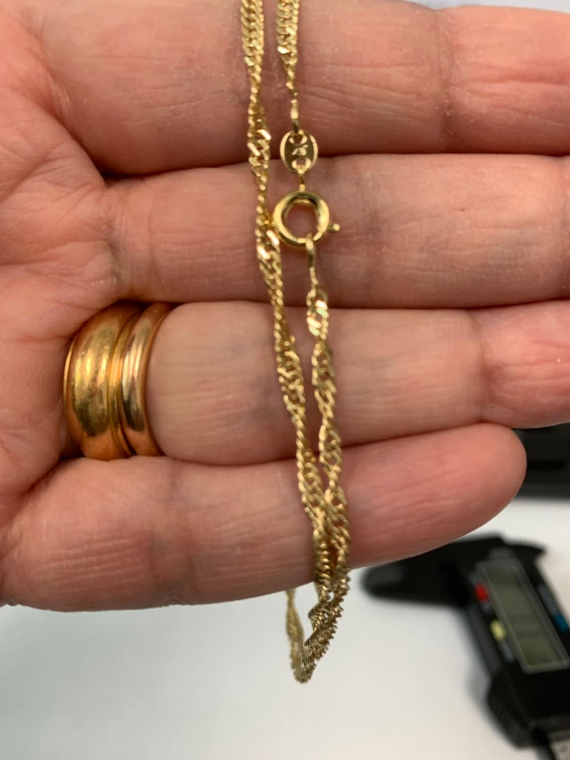 1pc 17'' Ready to Use 24K Gold Singapore Necklace Chain, Layering Spiral Chain Dainty Necklace, Perfect for Pendant Necklace, 975