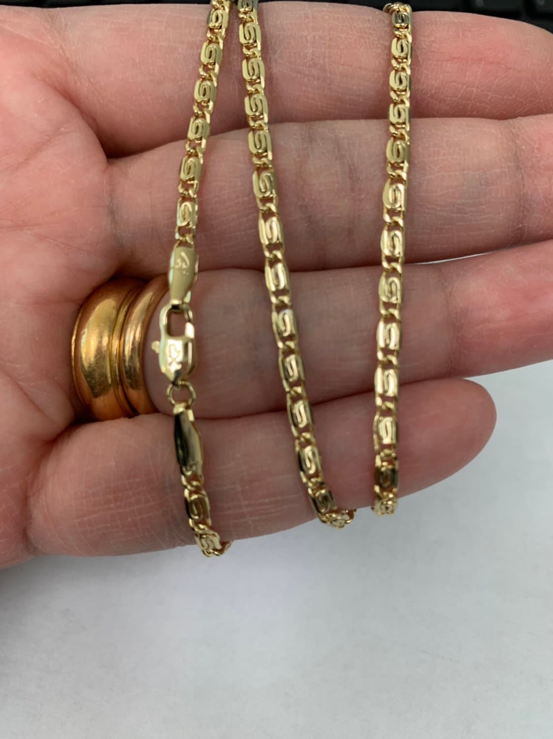 1pc 19.9'' Ready to Use 14K Goldfilled Figure S Necklace Chain, Layering Unique Chain Bold Necklace, Perfect for Pendant Charm Necklace, 794