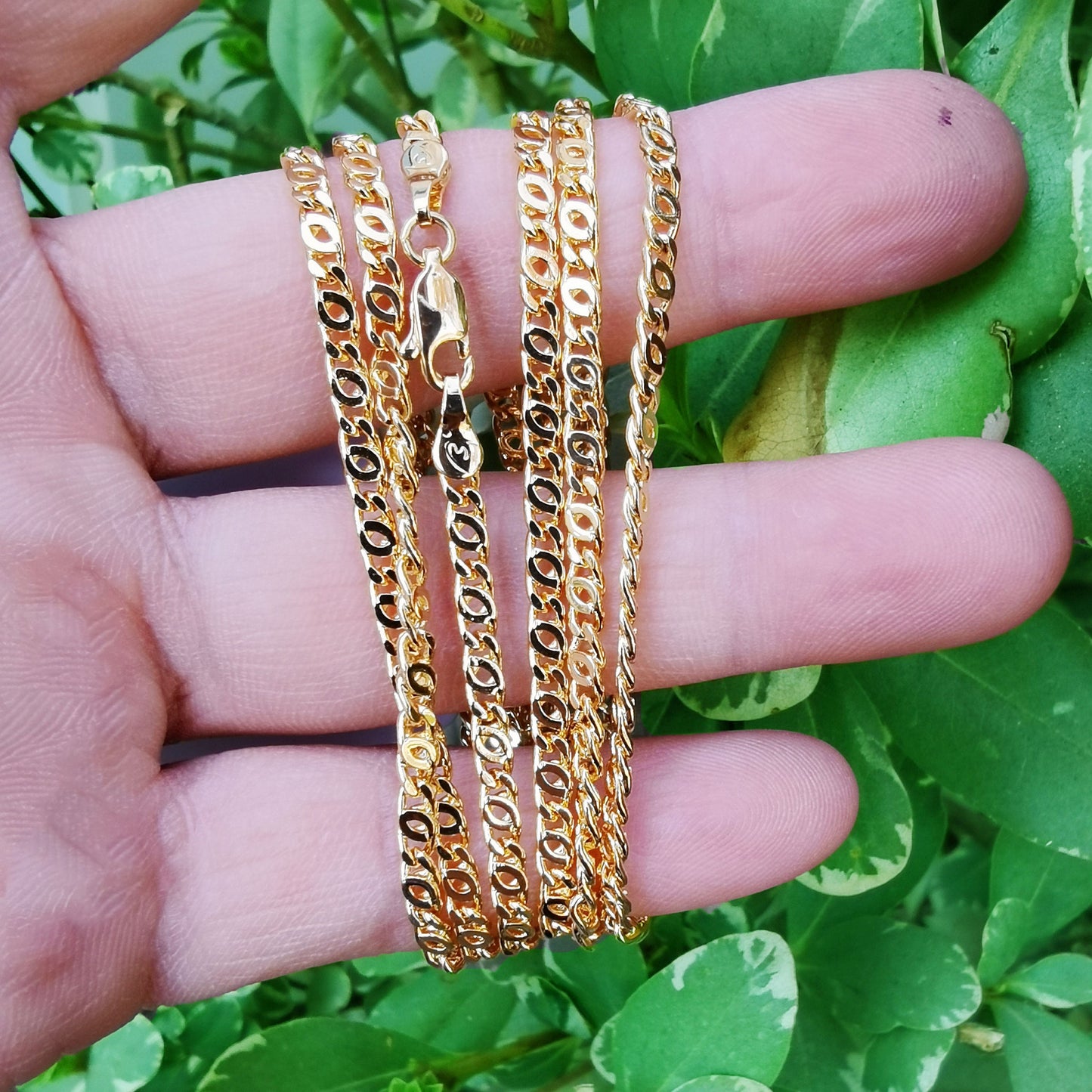 1pc 19.8'' Ready to Use Gold Spinga Necklace Chain, Layering Unique Chain Bold Necklace, Perfect for Pendant Charm Necklace, 874