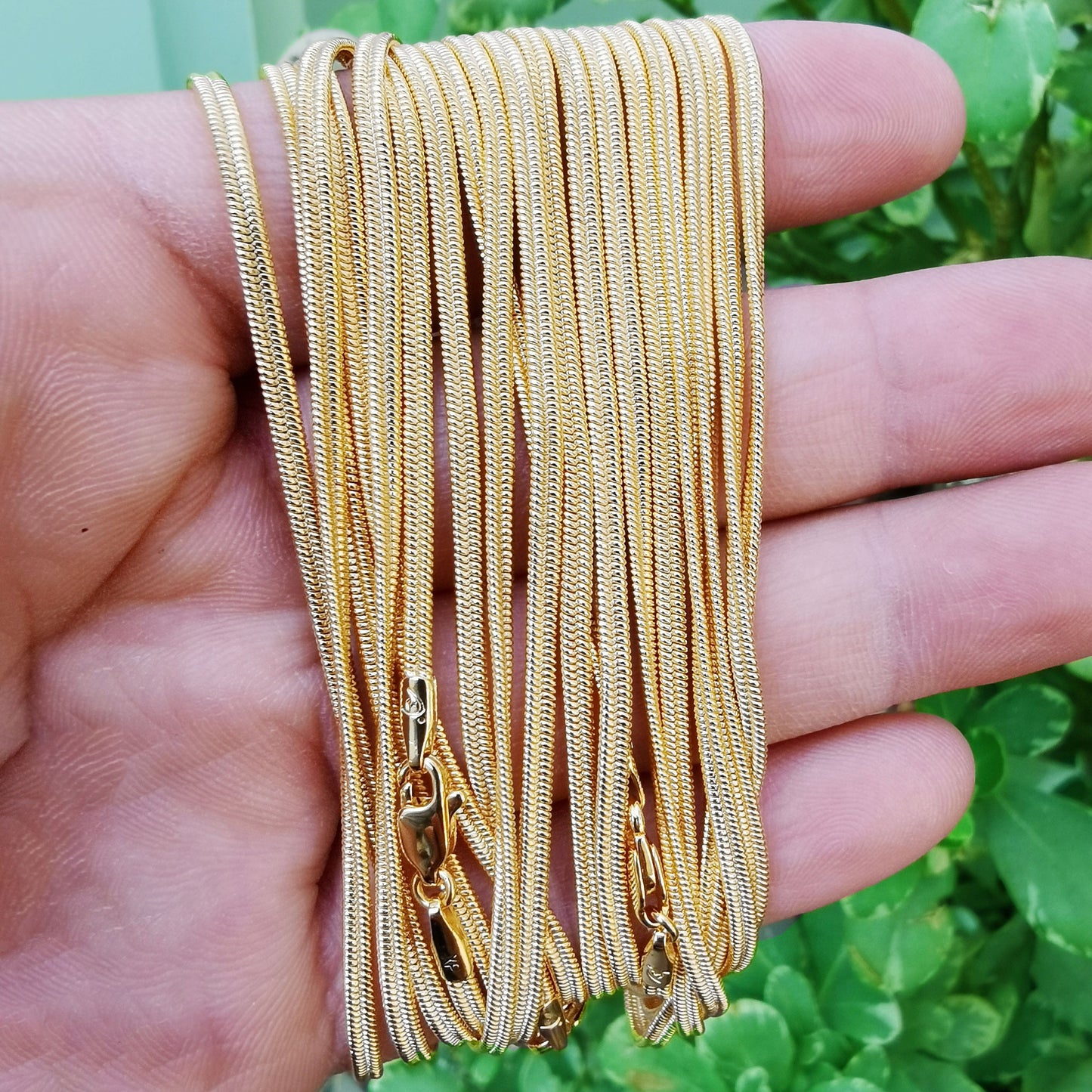 1pc 23.3'' Ready to Use 24K Gold Plated Herringbone Curb Necklace Chain, Layer Curb Chain Bold Necklace, For Pendant Necklace Making, 807