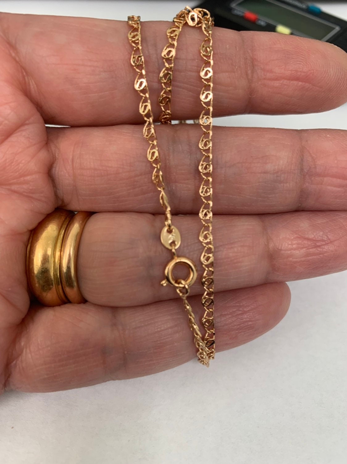 1pc 17.9' Ready to Use 18K Gold France Lace Necklace Chain, Layering Unique Chain Dainty For Pendant Charm Necklace Making, 822