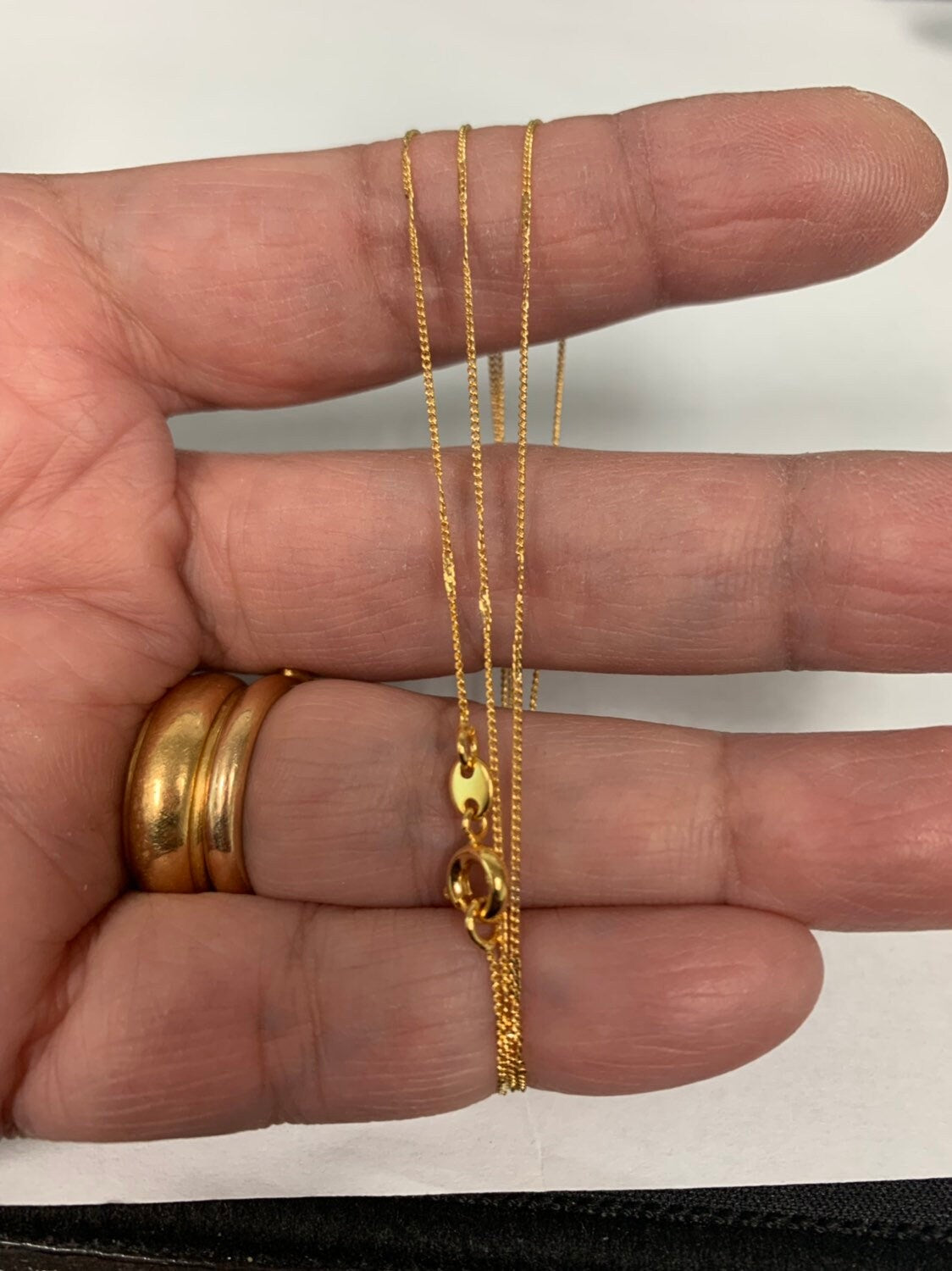 20.5'' Ready to Use 24K Gold Cuban Curb Necklace Chain, Layer Cuban Curb Dainty Necklace, For Necklace, Width is 0.6mm,CH-829
