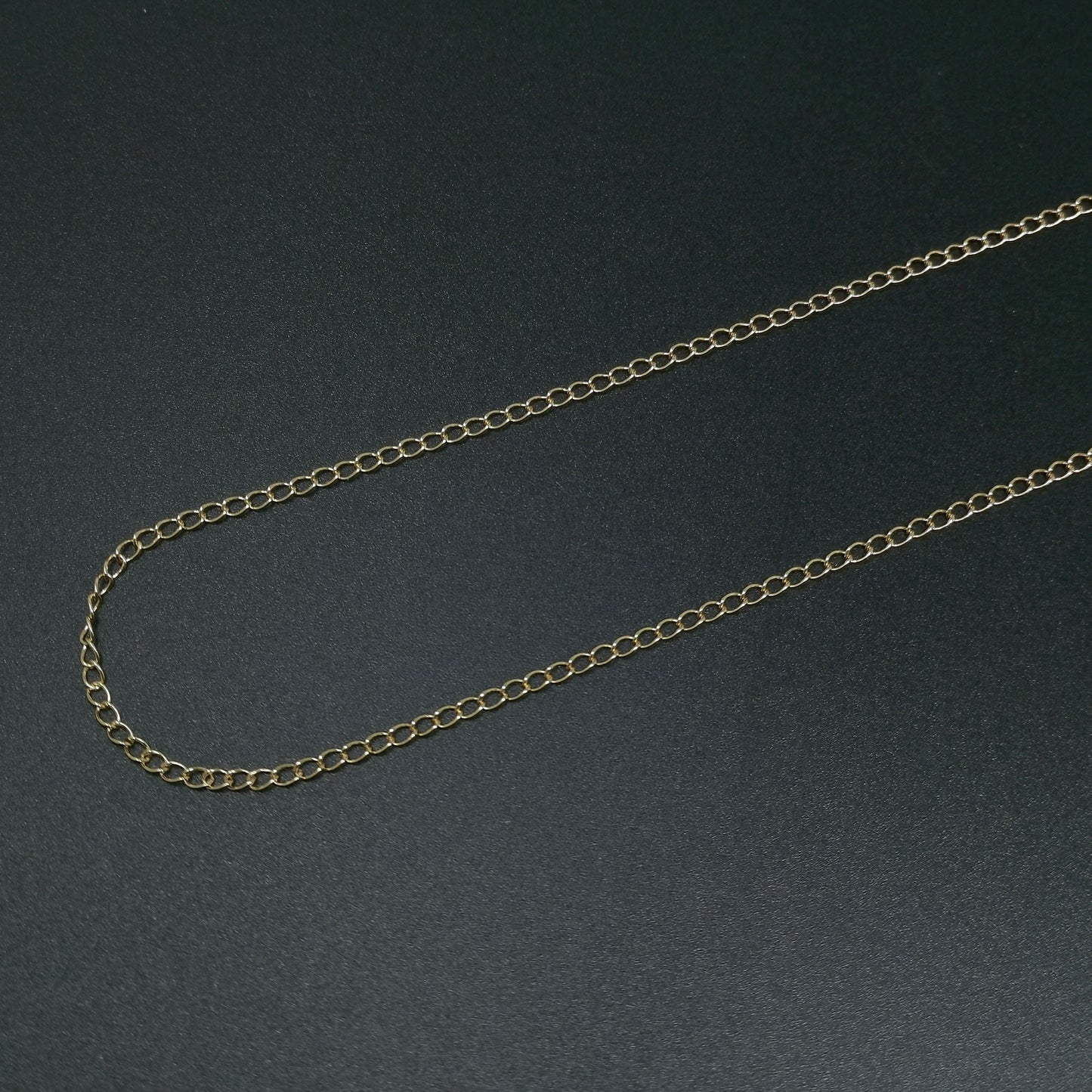 Cuban Link Chain 16K Gold by Yard, Miami Link Chain, Wholesale bulk Roll Chain for Jewelry Making, Width is 2.3mmthicknest 0.4mm, 402